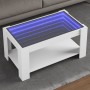 Mesa de centro con LED madera de ingeniería blanca 93x53x45 cm de , Mesas de centro - Ref: Foro24-847553, Precio: 121,69 €, D...