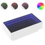 Mesa de centro con LED madera de ingeniería blanca 90x50x30 cm de , Mesas de centro - Ref: Foro24-847518, Precio: 143,36 €, D...