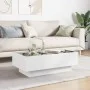 Mesa de centro con LED madera de ingeniería blanca 90x50x30 cm de , Mesas de centro - Ref: Foro24-847518, Precio: 143,36 €, D...