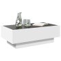Mesa de centro con LED madera de ingeniería blanca 90x50x30 cm de , Mesas de centro - Ref: Foro24-847518, Precio: 146,22 €, D...