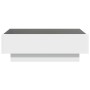 Mesa de centro con LED madera de ingeniería blanca 90x50x30 cm de , Mesas de centro - Ref: Foro24-847518, Precio: 146,22 €, D...