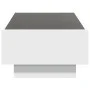 Mesa de centro con LED madera de ingeniería blanca 90x50x30 cm de , Mesas de centro - Ref: Foro24-847518, Precio: 143,36 €, D...