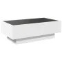 Mesa de centro con LED madera de ingeniería blanca 90x50x30 cm de , Mesas de centro - Ref: Foro24-847518, Precio: 143,36 €, D...