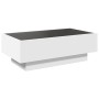 Mesa de centro con LED madera de ingeniería blanca 90x50x30 cm de , Mesas de centro - Ref: Foro24-847518, Precio: 146,22 €, D...