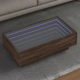 Mesa de centro y LED madera ingeniería marrón roble 90x50x30 cm de , Mesas de centro - Ref: Foro24-847524, Precio: 118,98 €, ...
