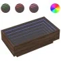 Mesa de centro y LED madera ingeniería marrón roble 90x50x30 cm de , Mesas de centro - Ref: Foro24-847524, Precio: 118,98 €, ...