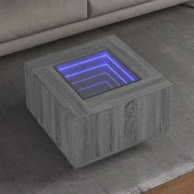 Mesa de centro y LED madera ingeniería gris Sonoma 60x60x40 cm de , Mesas de centro - Ref: Foro24-847572, Precio: 124,63 €, D...