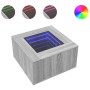 Mesa de centro y LED madera ingeniería gris Sonoma 60x60x40 cm de , Mesas de centro - Ref: Foro24-847572, Precio: 126,78 €, D...