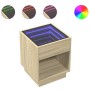 Mesita de noche con Infinity LED roble Sonoma 40x40x50 cm de , Mesitas de noche - Ref: Foro24-3284079, Precio: 60,20 €, Descu...