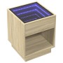 Mesita de noche con Infinity LED roble Sonoma 40x40x50 cm de , Mesitas de noche - Ref: Foro24-3284079, Precio: 60,20 €, Descu...