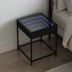 Bedside table with Infinity LED black 40x40x51 cm by , Nightstands - Ref: Foro24-3284091, Price: 60,06 €, Discount: %