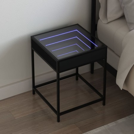 Mesita de noche con Infinity LED negra 40x40x51 cm de , Mesitas de noche - Ref: Foro24-3284091, Precio: 60,89 €, Descuento: %