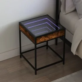 Mesita de noche con Infinity LED roble ahumado 40x40x51 cm de , Mesitas de noche - Ref: Foro24-3284093, Precio: 52,62 €, Desc...