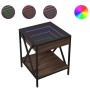 Mesita de noche con Infinity LED marrón roble 40x40x49 cm de , Mesitas de noche - Ref: Foro24-3284100, Precio: 68,59 €, Descu...
