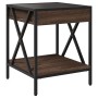Mesita de noche con Infinity LED marrón roble 40x40x49 cm de , Mesitas de noche - Ref: Foro24-3284100, Precio: 68,59 €, Descu...