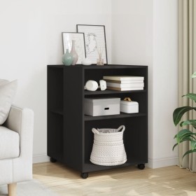 Mesa auxiliar con ruedas madera de ingeniería negra 55x60x78 cm de , Armarios archivadores - Ref: Foro24-853156, Precio: 71,7...