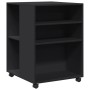 Mesa auxiliar con ruedas madera de ingeniería negra 55x60x78 cm de , Armarios archivadores - Ref: Foro24-853156, Precio: 71,7...