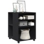Mesa auxiliar con ruedas madera de ingeniería negra 55x60x78 cm de , Armarios archivadores - Ref: Foro24-853156, Precio: 71,7...