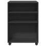 Mesa auxiliar con ruedas madera de ingeniería negra 55x60x78 cm de , Armarios archivadores - Ref: Foro24-853156, Precio: 71,7...