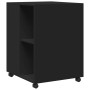 Mesa auxiliar con ruedas madera de ingeniería negra 55x60x78 cm de , Armarios archivadores - Ref: Foro24-853156, Precio: 71,7...