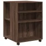 Mesa auxiliar ruedas madera ingeniería marrón roble 55x60x78 cm de , Armarios archivadores - Ref: Foro24-853161, Precio: 86,7...