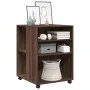Mesa auxiliar ruedas madera ingeniería marrón roble 55x60x78 cm de , Armarios archivadores - Ref: Foro24-853161, Precio: 86,7...