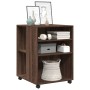 Mesa auxiliar ruedas madera ingeniería marrón roble 55x60x78 cm de , Armarios archivadores - Ref: Foro24-853161, Precio: 88,0...
