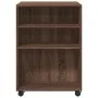 Mesa auxiliar ruedas madera ingeniería marrón roble 55x60x78 cm de , Armarios archivadores - Ref: Foro24-853161, Precio: 86,7...