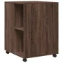 Mesa auxiliar ruedas madera ingeniería marrón roble 55x60x78 cm de , Armarios archivadores - Ref: Foro24-853161, Precio: 86,7...