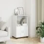 Armario con ruedas madera de ingeniería blanco 55x40x91 cm de , Aparadores - Ref: Foro24-853182, Precio: 65,61 €, Descuento: %