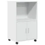 Armario con ruedas madera de ingeniería blanco 55x40x91 cm de , Aparadores - Ref: Foro24-853182, Precio: 65,61 €, Descuento: %
