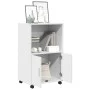 Armario con ruedas madera de ingeniería blanco 55x40x91 cm de , Aparadores - Ref: Foro24-853182, Precio: 65,61 €, Descuento: %
