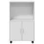 Armario con ruedas madera de ingeniería blanco 55x40x91 cm de , Aparadores - Ref: Foro24-853182, Precio: 66,71 €, Descuento: %