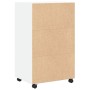 Armario con ruedas madera de ingeniería blanco 55x40x91 cm de , Aparadores - Ref: Foro24-853182, Precio: 66,71 €, Descuento: %