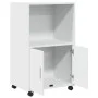 Armario con ruedas madera de ingeniería blanco 55x40x91 cm de , Aparadores - Ref: Foro24-853182, Precio: 65,61 €, Descuento: %