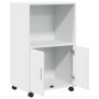 Armario con ruedas madera de ingeniería blanco 55x40x91 cm de , Aparadores - Ref: Foro24-853182, Precio: 66,71 €, Descuento: %