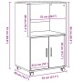Armario con ruedas madera de ingeniería blanco 55x40x91 cm de , Aparadores - Ref: Foro24-853182, Precio: 66,71 €, Descuento: %