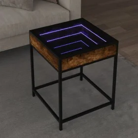 Mesa de centro con Infinity LED roble ahumado 40x40x51 cm de , Mesas de centro - Ref: Foro24-847674, Precio: 52,62 €, Descuen...