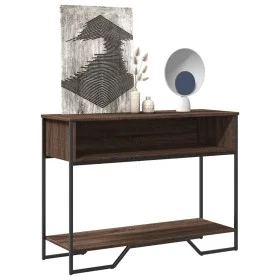 Engineered wood brown oak console table 100x35x74.5 cm by , Side tables - Ref: Foro24-848533, Price: 53,03 €, Discount: %