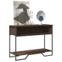 Engineered wood brown oak console table 100x35x74.5 cm by , Side tables - Ref: Foro24-848533, Price: 53,03 €, Discount: %