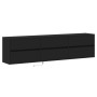 Mueble de TV de pared con LED negro 180x31x45 cm de , Muebles TV - Ref: Foro24-3307934, Precio: 157,43 €, Descuento: %