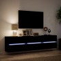 Mueble de TV de pared con LED negro 180x31x45 cm de , Muebles TV - Ref: Foro24-3307934, Precio: 157,43 €, Descuento: %