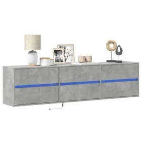 Mueble de TV de pared con LED gris hormigón 180x31x45 cm de , Muebles TV - Ref: Foro24-3307936, Precio: 124,64 €, Descuento: %