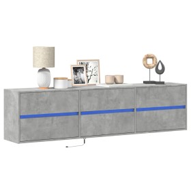 Mueble de TV de pared con LED gris hormigón 180x31x45 cm de , Muebles TV - Ref: Foro24-3307936, Precio: 126,19 €, Descuento: %