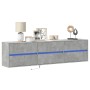 Mueble de TV de pared con LED gris hormigón 180x31x45 cm de , Muebles TV - Ref: Foro24-3307936, Precio: 126,19 €, Descuento: %