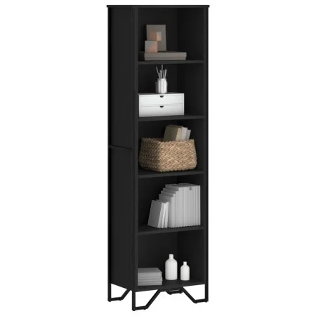 Estantería de madera de ingeniería negra 50x31x169 cm de , Librerías y estanterías - Ref: Foro24-848614, Precio: 72,26 €, Des...