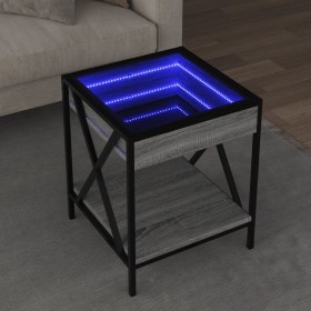 Mesa de centro con Infinity LED gris Sonoma 40x40x49 cm de , Mesas de centro - Ref: Foro24-847695, Precio: 68,24 €, Descuento: %