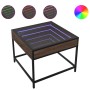 Mesa de centro con Infinity LED marrón roble 50x50x41 cm de , Mesas de centro - Ref: Foro24-847681, Precio: 70,18 €, Descuent...