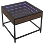 Mesa de centro con Infinity LED marrón roble 50x50x41 cm de , Mesas de centro - Ref: Foro24-847681, Precio: 70,18 €, Descuent...