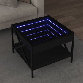 Mesa de centro con Infinity LED negro 50x50x38 cm de , Mesas de centro - Ref: Foro24-847697, Precio: 76,56 €, Descuento: %